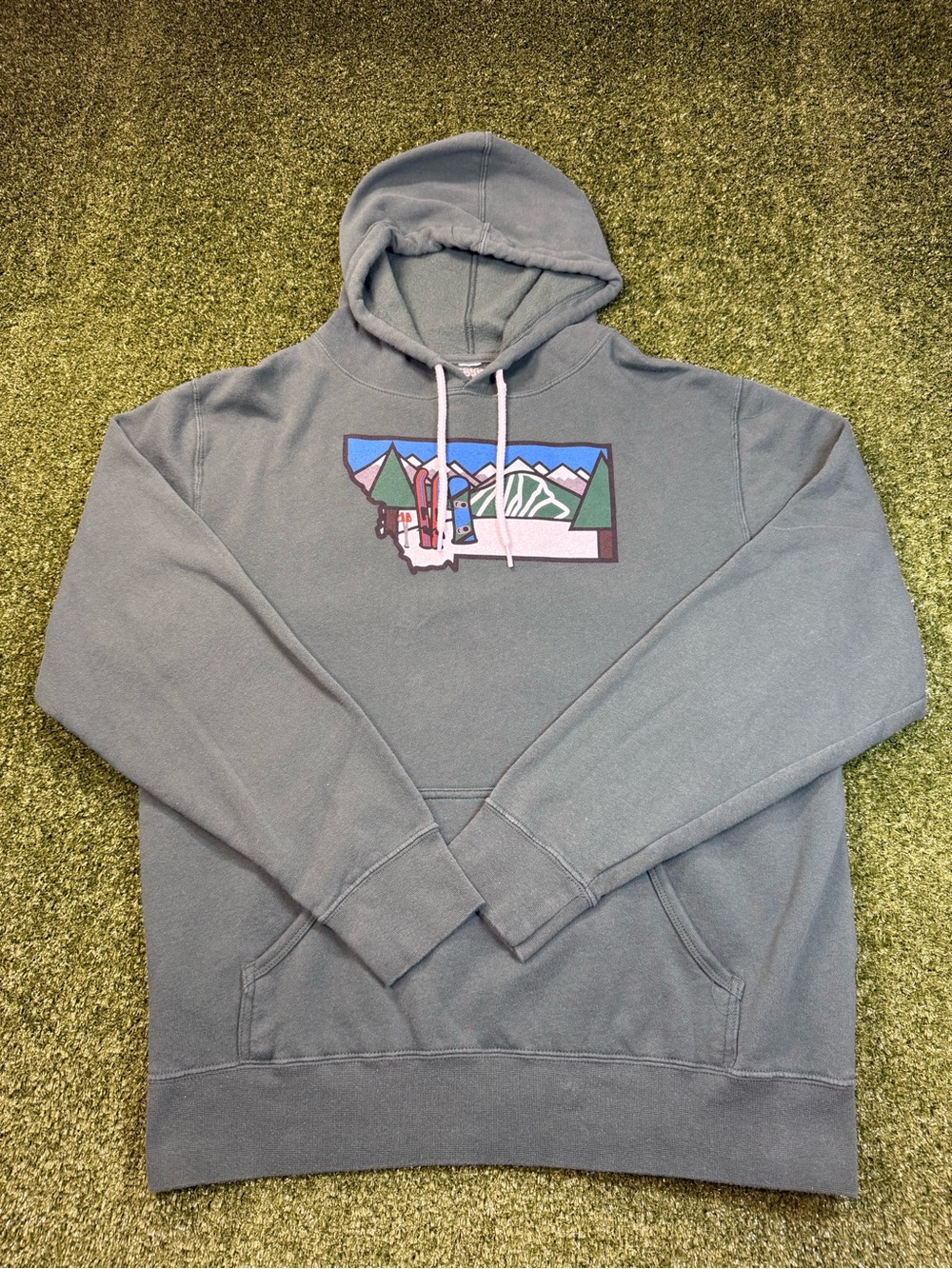 5518 Designs Montana Hoodie Ski‎ Mountain Forest Green Sweatshirt XL
